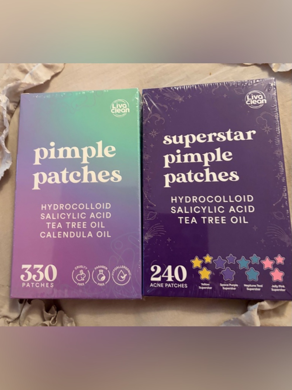 Livaclean NWT Pimple Patches - Purple & Teal includes 2 packs